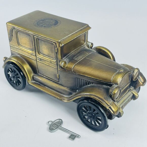Banthrico Metal Car Coin Bank First National 1924 Chrysler Grand Island NE W Key - Picture 1 of 11